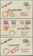 Berlin: 1949, "Bauten I", Insgesamt 15 Werte (1 Und 5 Pfg. Doppelt Bzw. Dreifach) Auf Fünf Ortsbrief - Autres & Non Classés