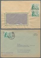 Berlin: 1949, "10 Pfg. Goethe", Zwei Portorichtig Frankierte Belege, EF Als Ortsbrief Und Senkr. Paa - Other & Unclassified