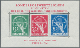 Berlin: 1949, "Währungsgeschädigtenblock Mit Beiden Plattenfehlern (10 Und 30 Pfg.)", Postfrischer B - Autres & Non Classés