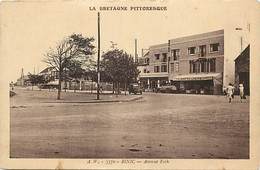 Delcampe - - Côtes D Armor -ref-D16- Binic - Avenue Foch - Café - Cafés - Publicité Bière Paillette - Carte Bon Etat - - Binic