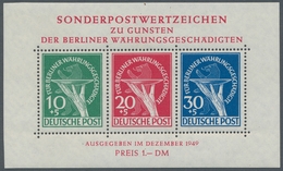 Berlin: 1949, "Währungsgeschädigten"-Block Mit Plattenfehler Mi. 68 II, Postfrischer Block In Tadell - Otros & Sin Clasificación