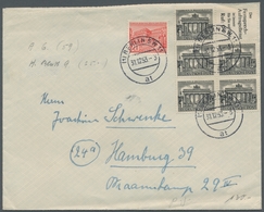 Berlin - Zusammendrucke: 1952, "1 Pfg. Bauten - Heftchenblatt", Sauber Gestempeltes Blatt Mit Zusatz - Se-Tenant