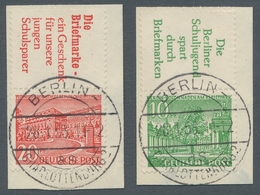 Berlin - Zusammendrucke: 1952, "Bauten", Alle Sechs Senkrechten Kombinationen Je Auf Luxusbriefstück - Se-Tenant