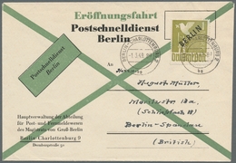 Berlin - Postschnelldienst: 1949, Postschnelldienst Eröffnungsfahrt Innerhalb Des Britischen Sektors - Cartas & Documentos