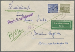 Berlin - Postschnelldienst: 1952, Dekorativer Bedarfsbrief Mit Postschnelldienst Gelaufen Von Charlo - Brieven En Documenten