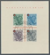Französische Zone - Baden: 1949, Rotkreuzblock In Type I Mit Zentrischer Entwertung "(17b) Allensbac - Andere & Zonder Classificatie