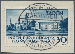 Französische Zone - Baden: 1949, "Konstanz Zweitauflage", Zentral Mit FREIBURG ZÄHRINGEN 29.11.49 Ge - Andere & Zonder Classificatie