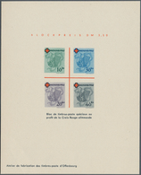 Französische Zone - Rheinland Pfalz: 1949, Wiederaufbau Freiburg Ministerblock Mit Druckvermerk In E - Otros & Sin Clasificación