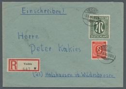 Bizone: 1945, AM-Post Deutscher Druck 1 Mark In Mischfrankatur Mit Kontrollrat 8 Pfg. Als Portoricht - Otros & Sin Clasificación
