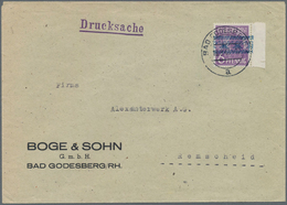 Bizone: 1948, 6 Pfg Arbeiter/Bandaufdruck In Blau, Sogenannter "Bonner Fehldruck", Rechtes Randstück - Andere & Zonder Classificatie