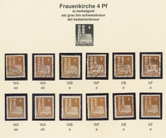 Bizone: 1948, Bauten-Spezialsammlung Von 38 Weit- Und Enggezähnten Werten Der 4 Pfennig Braun Auf Se - Other & Unclassified