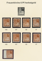 Bizone: 1948, Bauten-Spezialsammlung Von 46 Weit- Und Enggezähnten Werten Der 6 Pfennig Braunorange - Andere & Zonder Classificatie