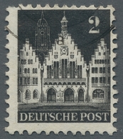 Bizone: 1948, Bauten 2 Pfennig Schwarzgrau Weitgezähnt Gestempelt Mit Dem Seltenen Wasserzeichen 1Z - Other & Unclassified