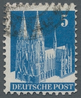 Bizone: 1948, Bauten 5 Pfennig Dunkelultramarin Weitgezähnt Gestempelt In Type I Mit Wasserzeichen 1 - Other & Unclassified