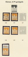 Bizone: 1948, Bauten-Spezialsammlung Von 30 Weitgezähnten Werten Der 8 Pfennig Gelblichorange Und De - Other & Unclassified