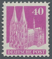 Bizone: 1948, Bauten 40 Pfennig Lilapurpur Bis Lebhaftpurpur Weitgezähnt In Type III, Mit Wasserzeic - Other & Unclassified