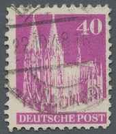 Bizone: 1948, Bauten 40 Pfennig Gestempelt ".....22.10.48" In Der Farbe Lilapurpur Bis Lebhaftpurpur - Otros & Sin Clasificación