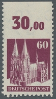 Bizone: 1948, Bauten 60 Pfennig Dunkelbraunlila Weitgezähnt Oben Ungezähnt Vom Oberrand In Type I Mi - Otros & Sin Clasificación