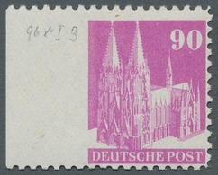 Bizone: 1948, Bauten 90 Pfennig Lilapurpur Weitgezähnt Links Ungezähnt Vom Linken Seitenrand In Type - Other & Unclassified