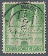 Bizone: 1948, Bauten 1 DM Weitgezähnt Entwertet "Wagenfeld (Bz Bremen) 26.10.48" In Der Farbe Mittel - Otros & Sin Clasificación