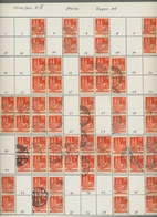 Bizone: 1948, Bauten 25 Pfennig Orangerot Enggezähnt In Type IV. 35 Senkrechte Gestempelte Paare, 3 - Otros & Sin Clasificación