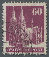 Bizone: 1948, Bauten 60 Pfennig Dunkelbraunlila Enggezähnt Entwertet "Obertürkheim ...48" In Type I - Other & Unclassified