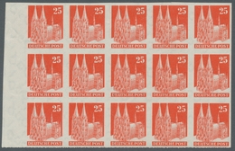 Bizone: 1948, 25 Pfennig Orangerot Im Ungezähntem Tadellos Postfrischem 15er Block Vom Linken Seiten - Andere & Zonder Classificatie