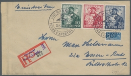 Bizone: 1949, "Herzstück Aus Hannovermesseblock" Als Portorichtige MiF Auf R-Brief Mit SST Und Sonde - Other & Unclassified