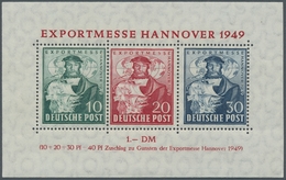 Bizone: 1949, "Hannovermesseblock Mit 30 Pfg. Schwarzviolettultramarin", Postfrischer Block In Tadel - Otros & Sin Clasificación