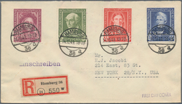 Bundesrepublik Deutschland: 1949, 8 Pf Bis 30 Pf „Helfer Der Menschheit” Auf R-Brief Ab Hamburg Am E - Altri & Non Classificati