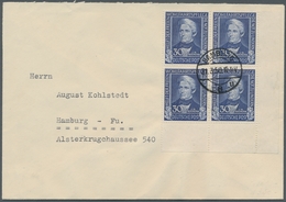 Bundesrepublik Deutschland: 1949, "Wohlfahrt", Je Wert Als Unter- Bzw. Eckrandviererblock Auf Vier S - Other & Unclassified