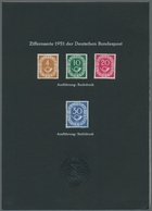 Bundesrepublik Deutschland: 1951, "Posthorn Ankündigungskarton 2" Mit Aufgeklebten Werten Zu 4, 10, - Otros & Sin Clasificación