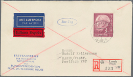 Bundesrepublik Deutschland: 1954. Heuss 3 DM Als EF Auf Eilboten-R-Lp-FDC-Brief "Lorch 15.6.54" Nach - Sonstige & Ohne Zuordnung