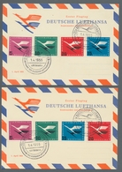 Bundesrepublik Deutschland: 1955, "Lufthansa", Kleine Zusammenstellung Von Sieben Frankierten Belege - Autres & Non Classés