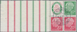 Bundesrepublik - Zusammendrucke: 1955, Heuss Randleiste + R 1+ 10 Pfg. Sowie Randleiste + 20 Pfg. Zu - Se-Tenant