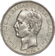 Griechenland: 1875, "Georg I." 5,- Drachmen In 900er Silber In Sehr Schöner Bis Vorzüglicher Erhaltu - Greece
