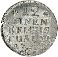 Preußen: 1752, "Friedrich II." 1/12 Reichsthaler Aus Der Prägestätte "C" Mit Randfehler In Sehr Schö - Autres & Non Classés