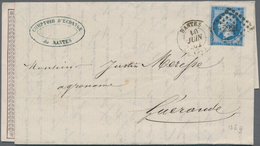 Frankreich: 1853 - 1877, Small Lot Of 10 Letters, Besides MiNr. 13 II G And Five Times 13 II A Etc. - Autres & Non Classés