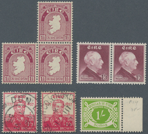 Irland: 1922-1990's, Accumulation Of Hundreds Of Stamps On Stock-pages And In A Paper Bag, Mint And - Brieven En Documenten