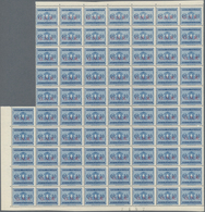 Italien: 1944, Republika Sociale "G.N.R." Issue 10 C. Blue 150 Stamps Mint Never Hinged Large Blocks - Non Classificati