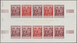 Monaco: 1973/1977, IMPERFORATE COLOUR PROOFS, MNH Collection Of 38 Complete Sheets (=1.040 Proofs), - Other & Unclassified