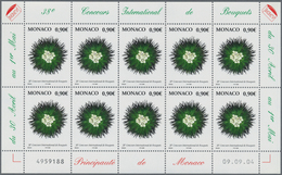 Monaco: 2004, 0.90 € Flowers/Bouquet, 770 Complete Sheets With 7.700 Stamps Mint Never Hinged. Miche - Andere & Zonder Classificatie