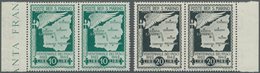 San Marino: 1943, Downfall Of Facism UNISSUED Airmail Stamps 10 Lire Green And 20 Lire Grey-black Wi - Nuevos