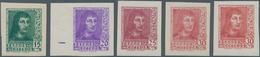 Spanien: 1938, Ferdinand II. In A Lot With About 1.500 IMPERFORATE Stamps With Five Different Values - Lettres & Documents