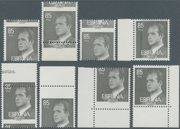 Spanien: 1981, King Juan Carlos I. 85pta. Grey In A Lot With About 300 Stamps All With ERRORS In Pri - Cartas & Documentos