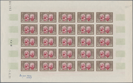 Algerien: 1950/1953, IMPERFORATE COLOUR PROOFS, MNH Assortment Of Five Complete Sheets (=123 Proofs) - Neufs