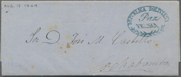 Bolivien: 1847/1964, Interesting Small Lot Of Four Folded Letters With Postmarks Of "PAZ", REPUBLICE - Bolivia