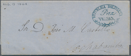 Bolivien: 1847/1964, Interesting Small Lot Of Four Folded Letters With Postmarks Of "PAZ", REPUBLICE - Bolivië