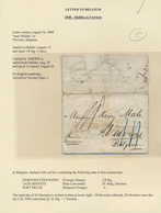 Canada - Vorphilatelie: 1841/1848, Group Of Seven Tansatlantic Covers To Europe, Showing Various Pos - ...-1851 Préphilatélie