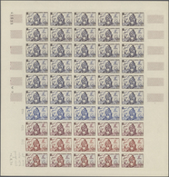 Französisch-Westafrika: 1954/1958, IMPERFORATE COLOUR PROOFS, MNH Assortment Of Ten Complete Sheets - Andere & Zonder Classificatie